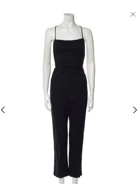Reformation Black Spaghetti-Strap Jumpsuit